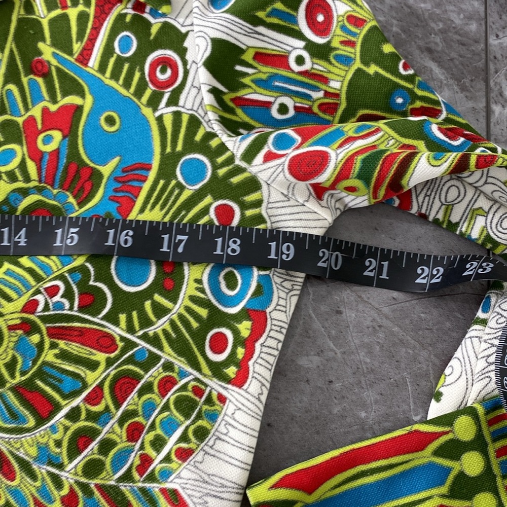 Vintage 70s Psychedelic Top Women’s Medium Ethnic Disco Hippie Bird Trippy Crane - Picture 17 of 17